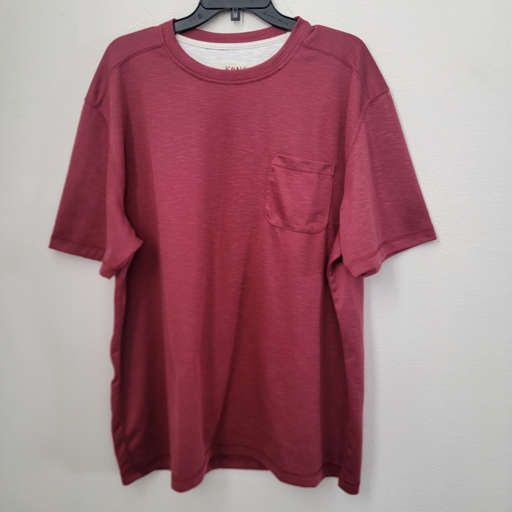 Kona Supply Co Mens XXL Short Sleeve Slub Knit Pocket T-Shirt Burgundy Maroon